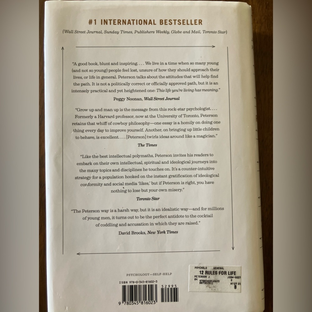 12 Rules for Life by Jordan B. Peterson - White & Gold Hardcover - Picture 6 of 6